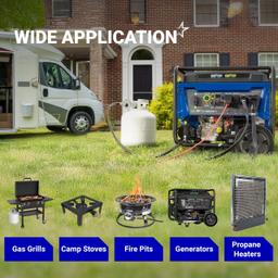 [Lifetime Warranty] [CSA Certified] 2 Stage Propane Regulator with Gauge & POL - Standard P.O.L Connection for 20–100lb Tank and 3/8in Female Flare for RV Camper Grill Heater Generator - Propane Tank Regulator thumbnail 6