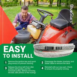 [Lifetime Warranty] GX20305 Mower Deck Belt Replacement - for 48-inch Deck John Deere L130 L120 GY20571 Scotts L2548 L2048 - Replaces GX20305 GY20571 | 1/2" x 139" thumbnail 9
