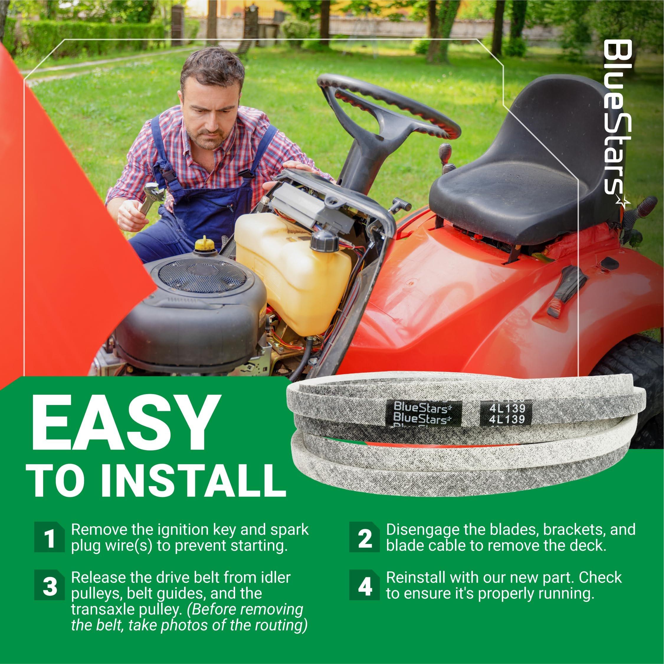 [Lifetime Warranty] GX20305 Mower Deck Belt Replacement - for 48-inch Deck John Deere L130 L120 GY20571 Scotts L2548 L2048 - Replaces GX20305 GY20571 | 1/2" x 139" image 9