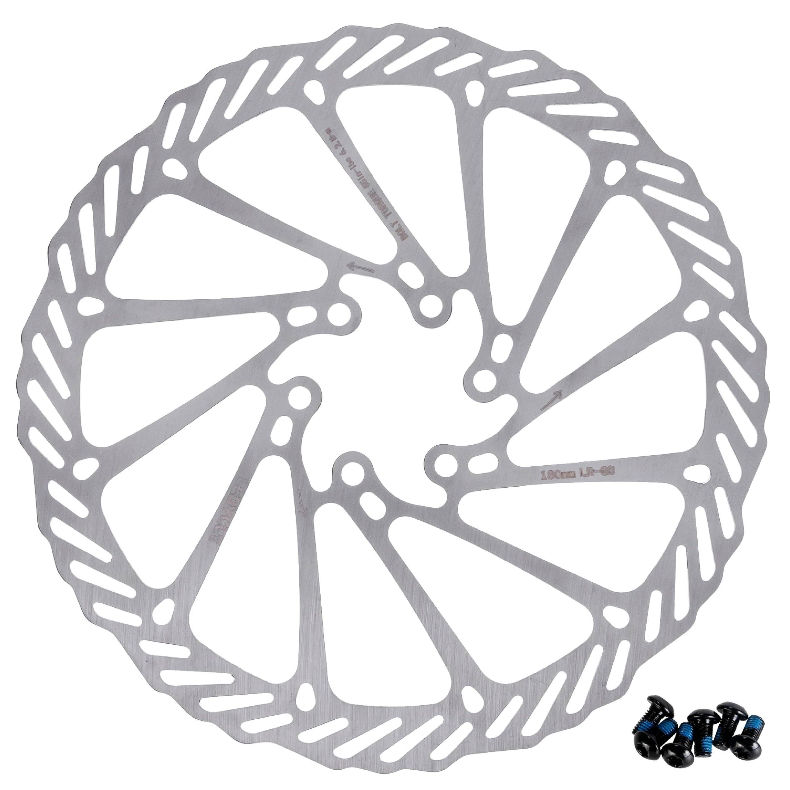 [Lifetime Warranty] 180mm Disc Brake Rotor Stainless Steel Bike Disc Brake Rotor with 6 Bolts - Fit for Road Bike Mountain Bike MTB BMX image 0