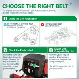 [Lifetime Warranty] 954-04001A 754-04001A Lower Drive Belt for Troy-Bilt Pony MTD Cub Cadet Yard Machines Columbia - Lawn Mower Tractor Replacement Belt for 954-04001 754-04001 | 5/8" x 69-3/16" thumbnail 3