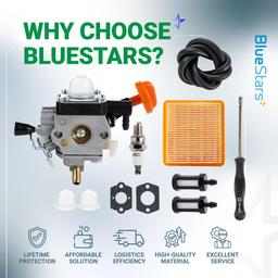 [Lifetime Warranty] FS 91 R Trimmer Carburetor Kit - Compatible with STIHL FS91R FS91 FC91 FS111 FC111 KM91R KM111R HT102 FC96 Trimmer Brushcutter 4180-120-0615 Carb thumbnail 10