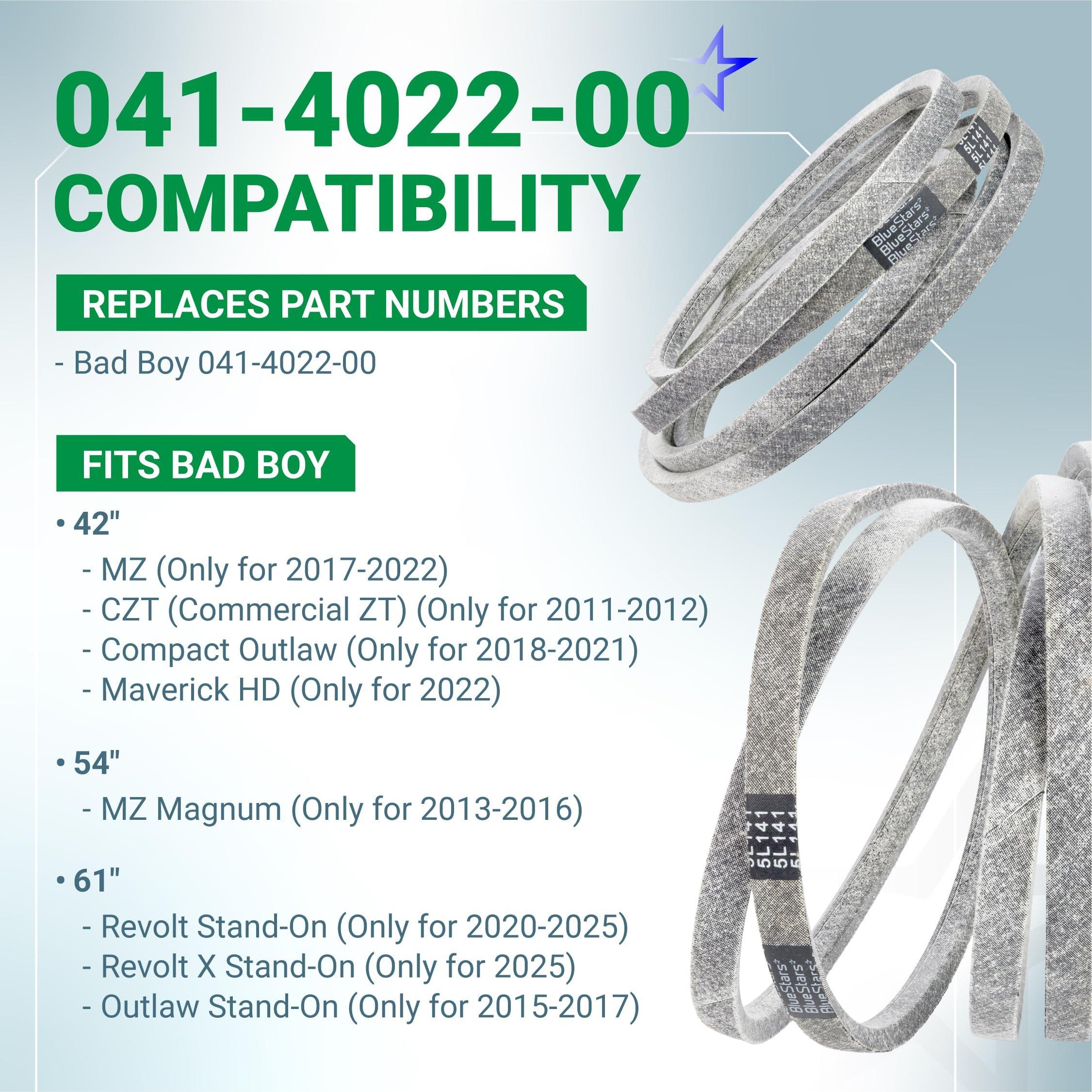 [Lifetime Warranty] 041-4022-00 Deck Belt - for Bad Boy Mowers Compatible with 42-inch CZT, MZ Series, Maverick HD, 54-inch MZ Magnum, 61-inch Outlaw | 5/8” x 141” image 2