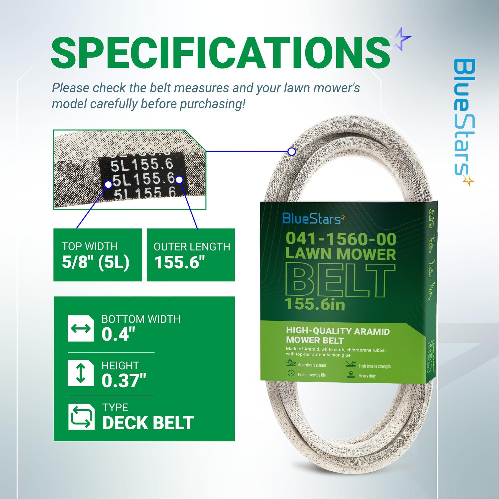 [Lifetime Warranty] 041-1560-00 Deck Belt - for 54-inch Deck Bad Boy MZ Magnum ZT Elite Maverick HD CZT Magnum Series 54" Zero Turn Mowers - Replaces 041156000 | 5/8" x 155.6" image 1