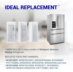 [Lifetime Warranty] 2 PCS W10515057 & 1 PCS W10515058 Refrigerator LED Light - Compatible with Whirlpool WRS322FDAB00 WRS322FDAB01 Kenmore 10651729410 10641129211 Maytag MSB27C2XAM00 MSB27C2XAW00 Refrigerator thumbnail 4