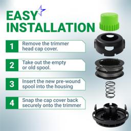 [Lifetime Warranty] SB00L00 String Trimmer Replacement Spool - Compatible with Greenworks 60V 80V ST60V ST60V-T0 ST80L200-0.08 Inch Dual Line Trimmer Refill for Greenworks Part 2906302 2901619 - Pack of 6 thumbnail 7
