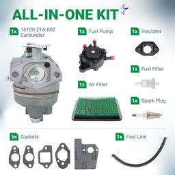 [Lifetime Warranty] 16100-Z1A-802 16100-Z1A-003 Carburetor - Fits for Honda GC160 GC190 GC190A GC190LA Pressure Washer Motor with Honda GC190 Engine - Replaces 16100-Z0J-013 16100-Z0J-003 16100-Z1A-801 thumbnail 1