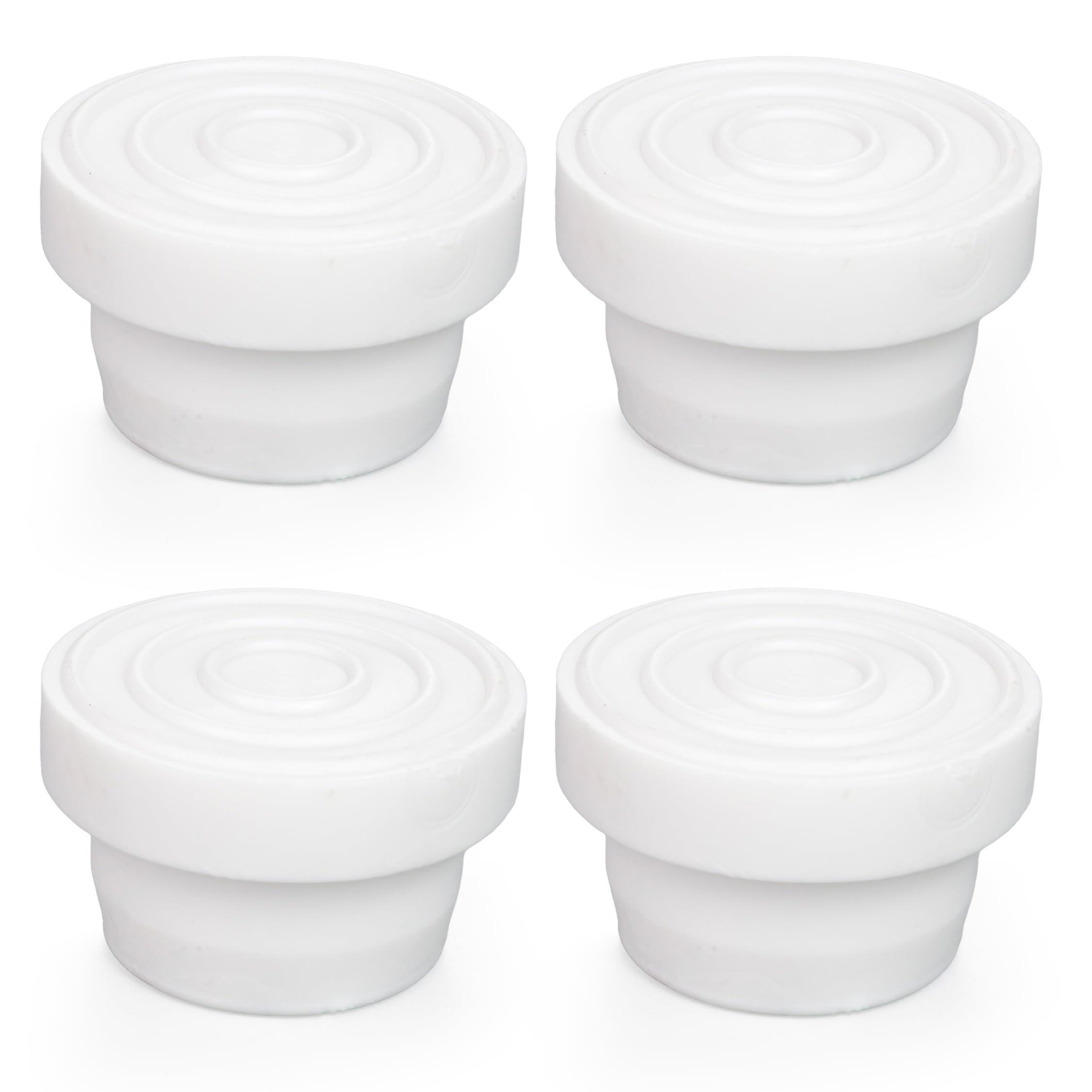 [Lifetime Warranty] Pool Ladder Bumpers for Inground Pool - Rubber Pool Ladder End Caps fit 1.9" Standard Tubing - White Inside Plug Protective Bumper Pool Step Covers, Inground Pool Ladder - Pack of 4 image 1