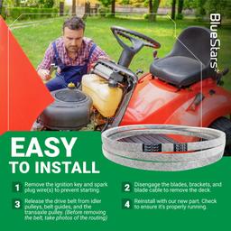 [Lifetime Warranty] 539117245 Deck Belt Replacement for 46 inch Deck Husqvarna Z246 RZ4623 RZ46i RZ4619 RZ4621 Zero-Turn Mowers - Replaces John Deere M118756 | 5/8" x 123" thumbnail 9