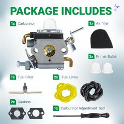 [Lifetime Warranty] 574386701 Carburetor - Compatible with Husqvarna 122LK 122LD 122LDX 122C WeedEater 2-Cycle 22cc Gas String Trimmer 581734301 with Adjustment Tool Air Fuel Filter thumbnail 2