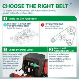 [Lifetime Warranty] 582558001 Deck Belt Replacement for 48 Inch Deck Husqvarna Z248F 48" Zero-Turn Mowers RedMax RZT48 Jonsered Z48F | Aramid Cord | 5/8" x 147.5" thumbnail 3