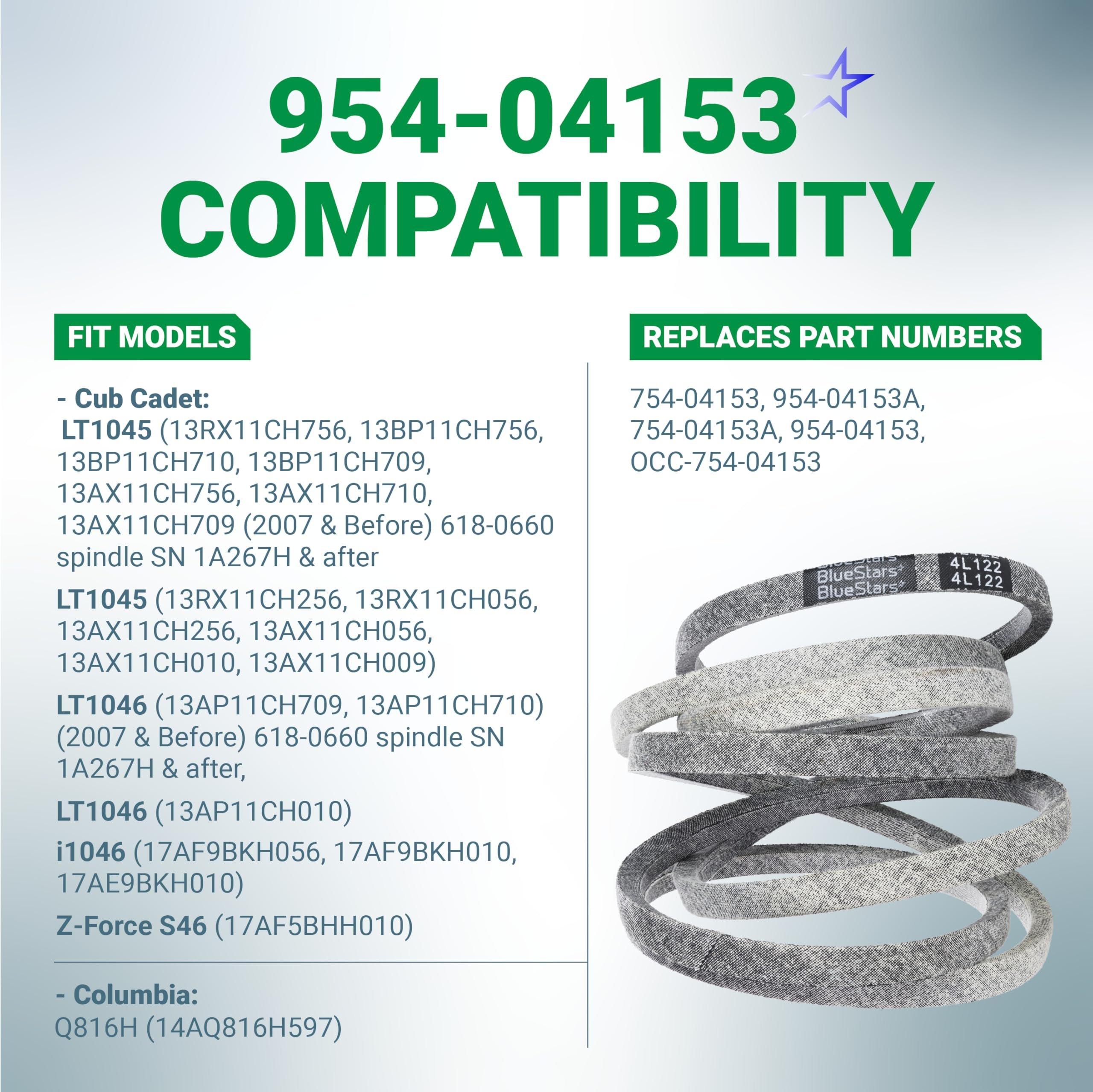 [Lifetime Warranty] 954-04153 Deck Belt - for 46-inch Cub Cadet LT1045 LT1046 i1046 Z-Force S46 - Replaces 754-04153 954-04153A 754-04153A OCC-754-04153 Lawn Mower | 1/2” x 122” image 2