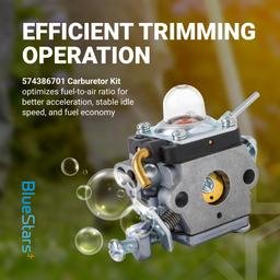 [Lifetime Warranty] 574386701 Carburetor - Compatible with Husqvarna 122LK 122LD 122LDX 122C WeedEater 2-Cycle 22cc Gas String Trimmer 581734301 with Adjustment Tool Air Fuel Filter thumbnail 1