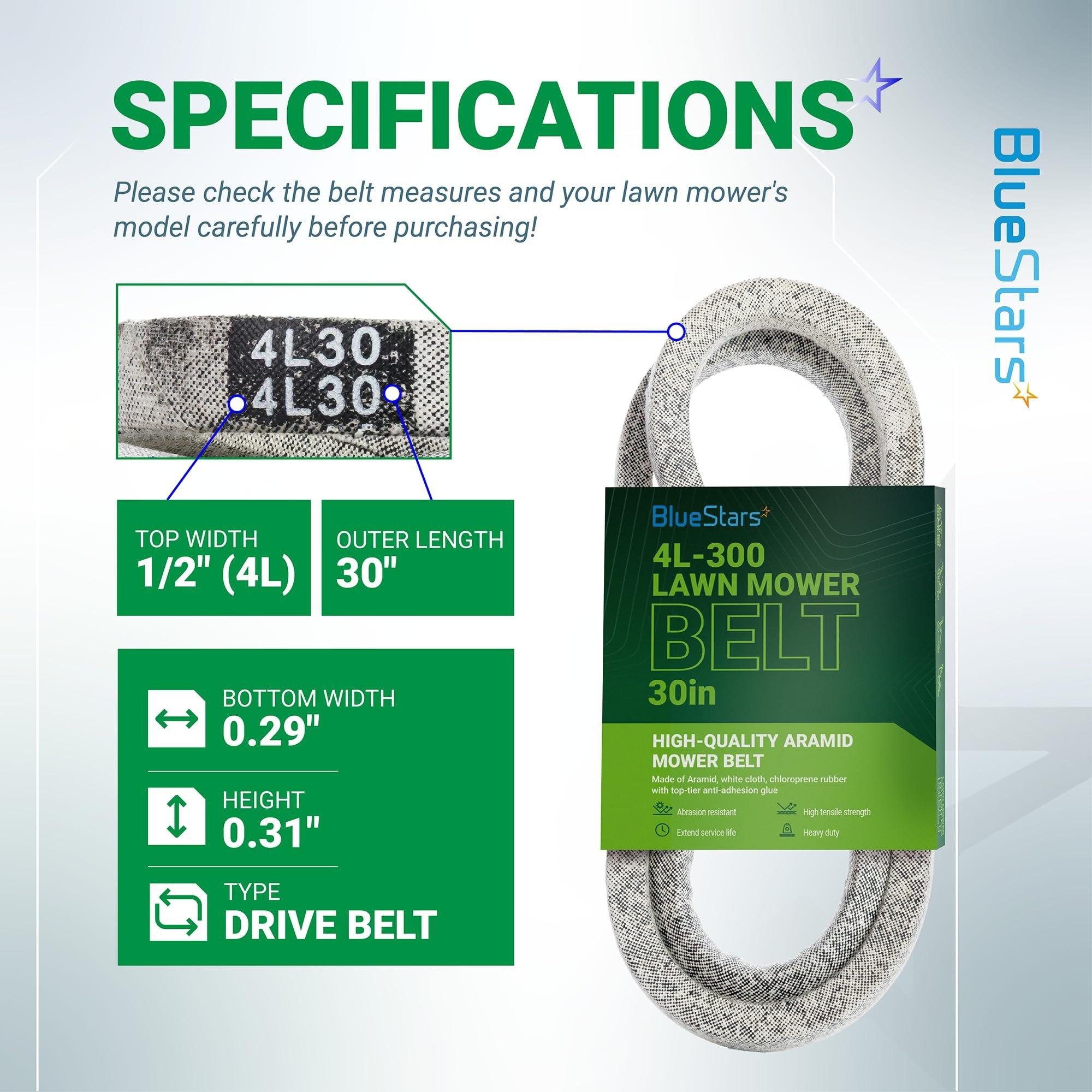 [Lifetime Warranty] 4L-300 Drive Belt - Compatible with McLane Edge Trimming Machine, Replacement for Mclane Edger Lawn Mower 30-inch 2058 Drive Belt | 1/2" x 30" image 1