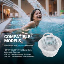 [Lifetime Warranty] SPX1091C Skimmer Basket with Handle for Hayward Automatic Skimmers SP1091WM SP1091LX, Dyna-Skim Pool Filter Strainer Basket Replacement, fits Pentair HydroSkim 513330 - Pack of 2 thumbnail 4