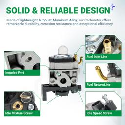 [Lifetime Warranty] GX35 Carburetor Replacement for Honda GX35 GX35NT GX25 GX25N GX25NT Engine HHT35S HHT25S UMK435 String Trimmer Brushcutter - Replaces 16100-ZOZ-034 16100-202-815 Walbro WYB-16C thumbnail 5