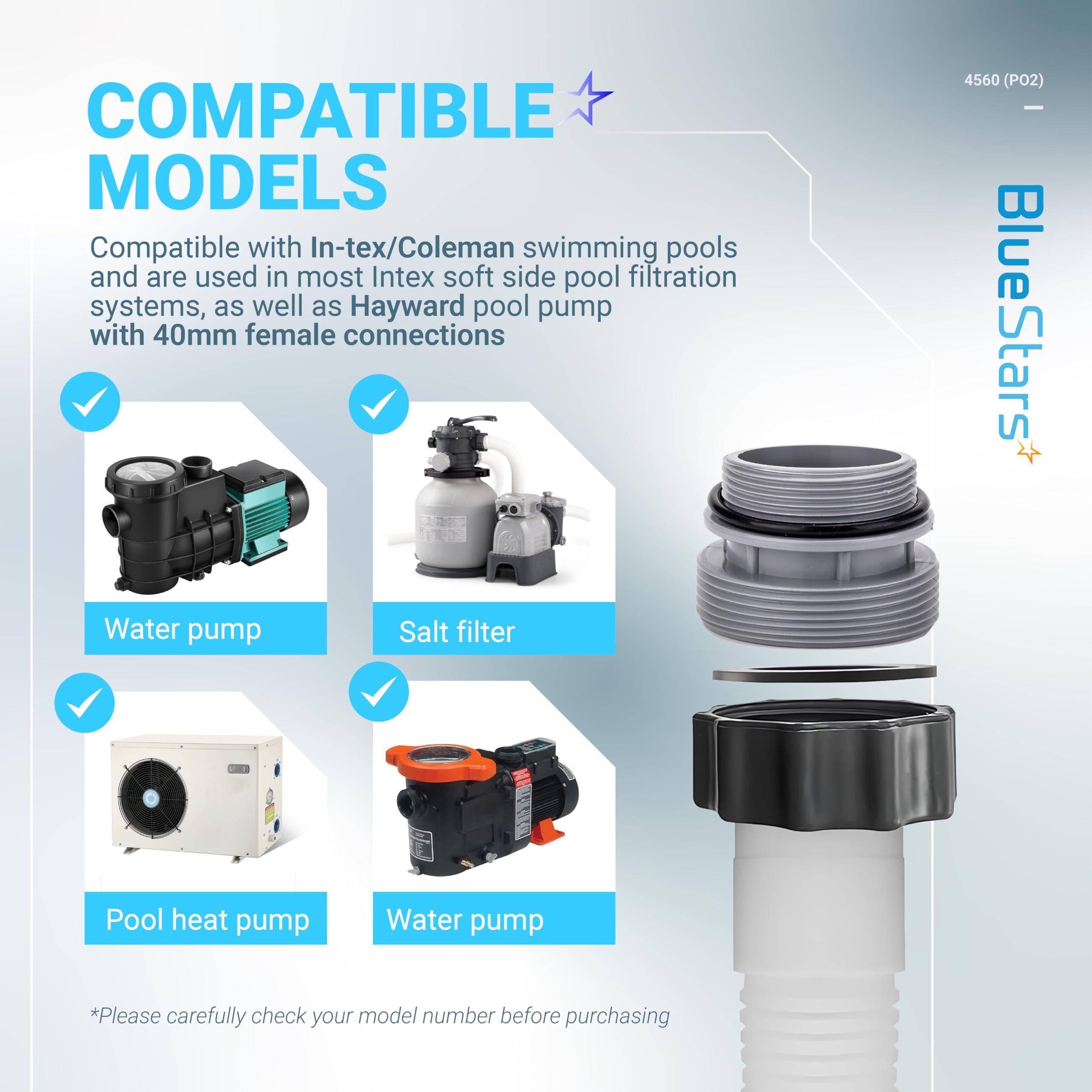 [Lifetime Warranty] 4560 Conversion Adapters Kit - Compatible with Intex Hayward Coleman, Filter Hose Conversion Kit 40mm to 1 1/2 Inch Pool Hose Adapter Fitting, Above Ground Pool Pump Connector - Pack of 4 image 9