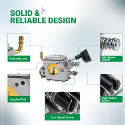 [Lifetime Warranty] BR420 BR340 Carburetor Kit - Compatible with Stihl BR340 BR380 BR400 BR420C BR320 SR320 SR340 SR380 SR400 SR420 Backpack Blower - Replace Stihl 4203-120-0601 thumbnail 5