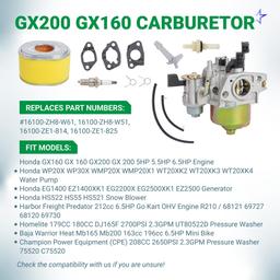 [Lifetime Warranty] GX200 GX160 Carburetor - Compatible with Honda GX 160 GX 200 5.5HP 6.5HP OHV Engine Predator 212cc 69730 60363 69727 Pressure Washer - Replaces 16100-ZH8-W61 16100-ZE1-814 16100-ZE1-825 thumbnail 4