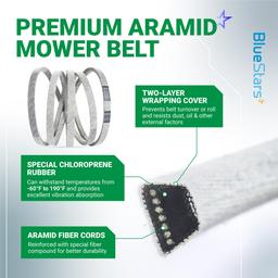 [Lifetime Warranty] 539117245 Deck Belt Replacement for 46 inch Deck Husqvarna Z246 RZ4623 RZ46i RZ4619 RZ4621 Zero-Turn Mowers - Replaces John Deere M118756 | 5/8" x 123" thumbnail 5