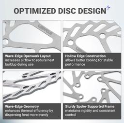[Lifetime Warranty] 140mm Disc Brake Rotor Stainless Steel Bike Disc Brake Rotor with 6 Bolts - Fit for Road Bike Mountain Bike MTB BMX thumbnail 2