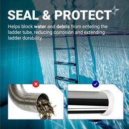 [Lifetime Warranty] Pool Ladder Bumpers for Inground Pool - Rubber Pool Ladder End Caps fit 1.9" Standard Tubing - White Inside Plug Protective Bumper Pool Step Covers, Inground Pool Ladder - Pack of 4 thumbnail 5
