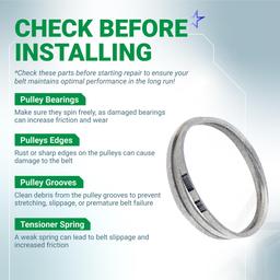 [Lifetime Warranty] 539117245 Deck Belt Replacement for 46 inch Deck Husqvarna Z246 RZ4623 RZ46i RZ4619 RZ4621 Zero-Turn Mowers - Replaces John Deere M118756 | 5/8" x 123" thumbnail 8