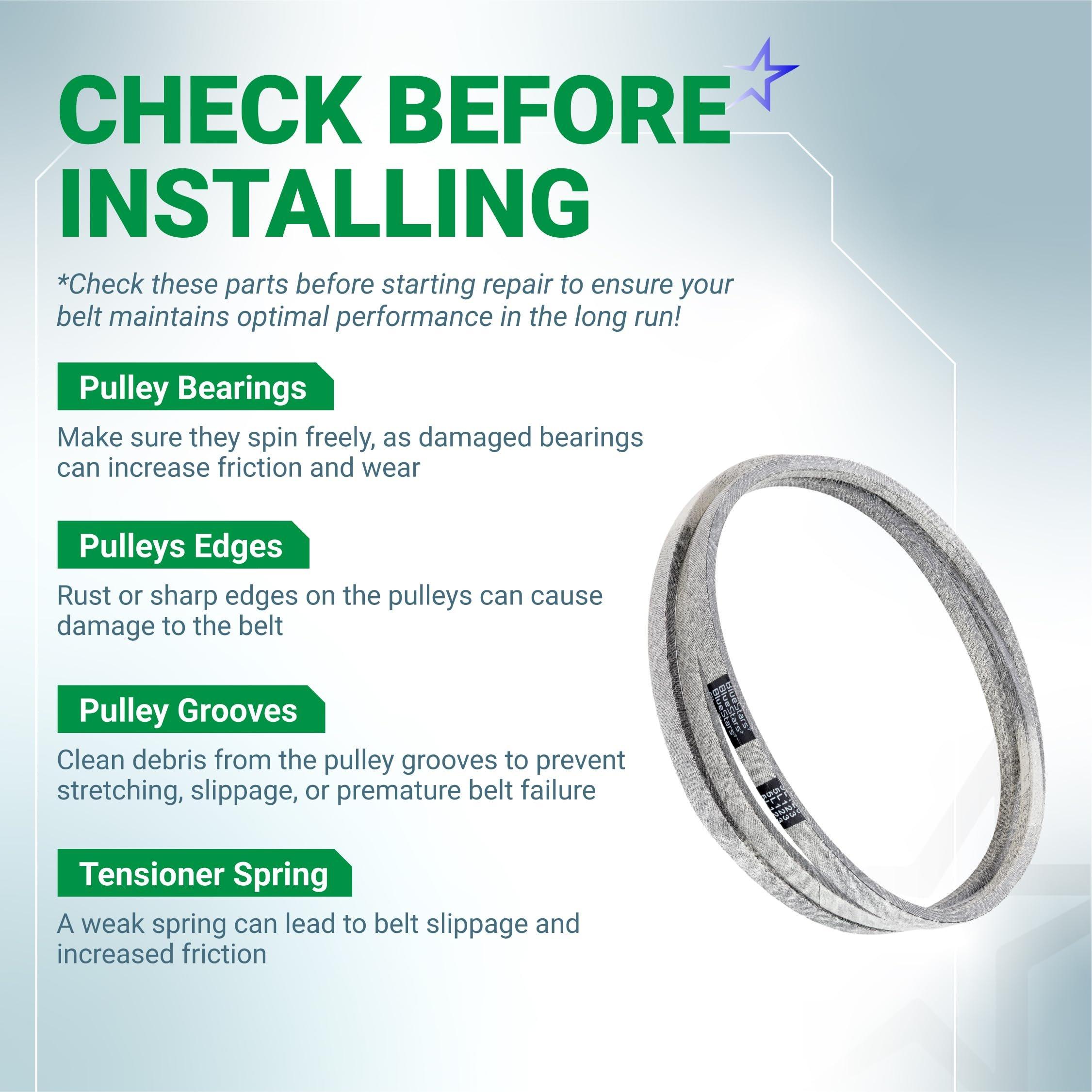 [Lifetime Warranty] 539117245 Deck Belt Replacement for 46 inch Deck Husqvarna Z246 RZ4623 RZ46i RZ4619 RZ4621 Zero-Turn Mowers - Replaces John Deere M118756 | 5/8" x 123" image 8