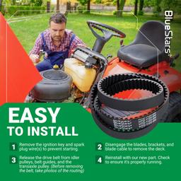 [Lifetime Warranty] 120-3335 Timing Belt - for 30-inch Deck Toro TimeMaster 21199HD 20199 20200 20975 20977 Exmark ECKA30 ECS180CKA30000 - Replaces 1203335 265-610 | 44" x 3/4" thumbnail 7