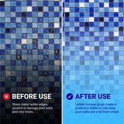 [Lifetime Warranty] Pool Ladder Bumpers for Inground Pool - Rubber Pool Ladder End Caps fit 1.9" Standard Tubing - White Inside Plug Protective Bumper Pool Step Covers, Inground Pool Ladder - Pack of 4 thumbnail 6