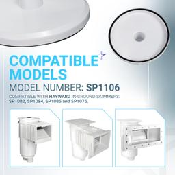 [Lifetime Warranty] SP1106 Pool Skimmer Vacuum Plate - Compatible with Hayward SP1082 1084 1085 1075 Skim Vac In-Ground Pool Skimmer Basket Cover, Hose Adapter Replacement thumbnail 2