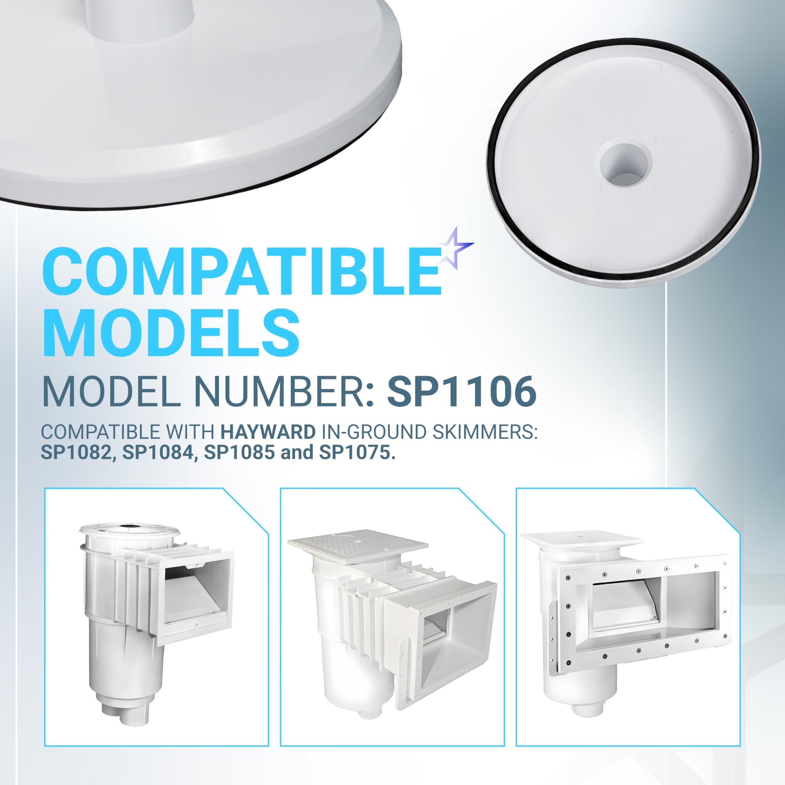 [Lifetime Warranty] SP1106 Pool Skimmer Vacuum Plate - Compatible with Hayward SP1082 1084 1085 1075 Skim Vac In-Ground Pool Skimmer Basket Cover, Hose Adapter Replacement image 2
