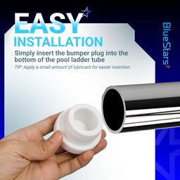 [Lifetime Warranty] Pool Ladder Bumpers for Inground Pool - Rubber Pool Ladder End Caps fit 1.9" Standard Tubing - White Inside Plug Protective Bumper Pool Step Covers, Inground Pool Ladder - Pack of 4 thumbnail 7