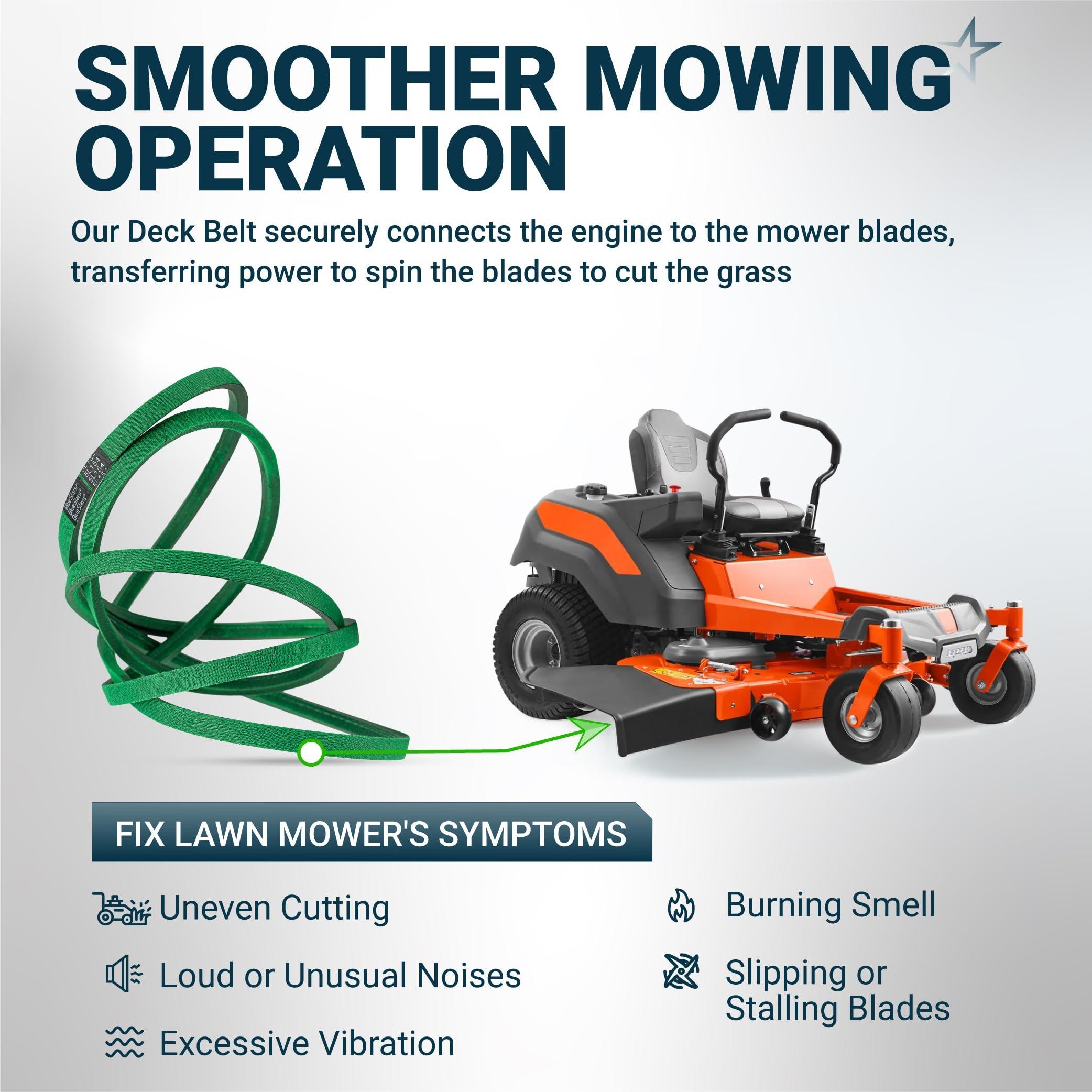 [Upgraded Grip120] BlueStars 539114557 Deck Belt for 52" 54" Deck Husqvarna Z254 RZ5424 Z5426 Poulan Jonsered Dixon Zero Turn Mowers - Replaces 539114557 1-653368 653368 | Aramid Cord | 5/8" x 154" image 8