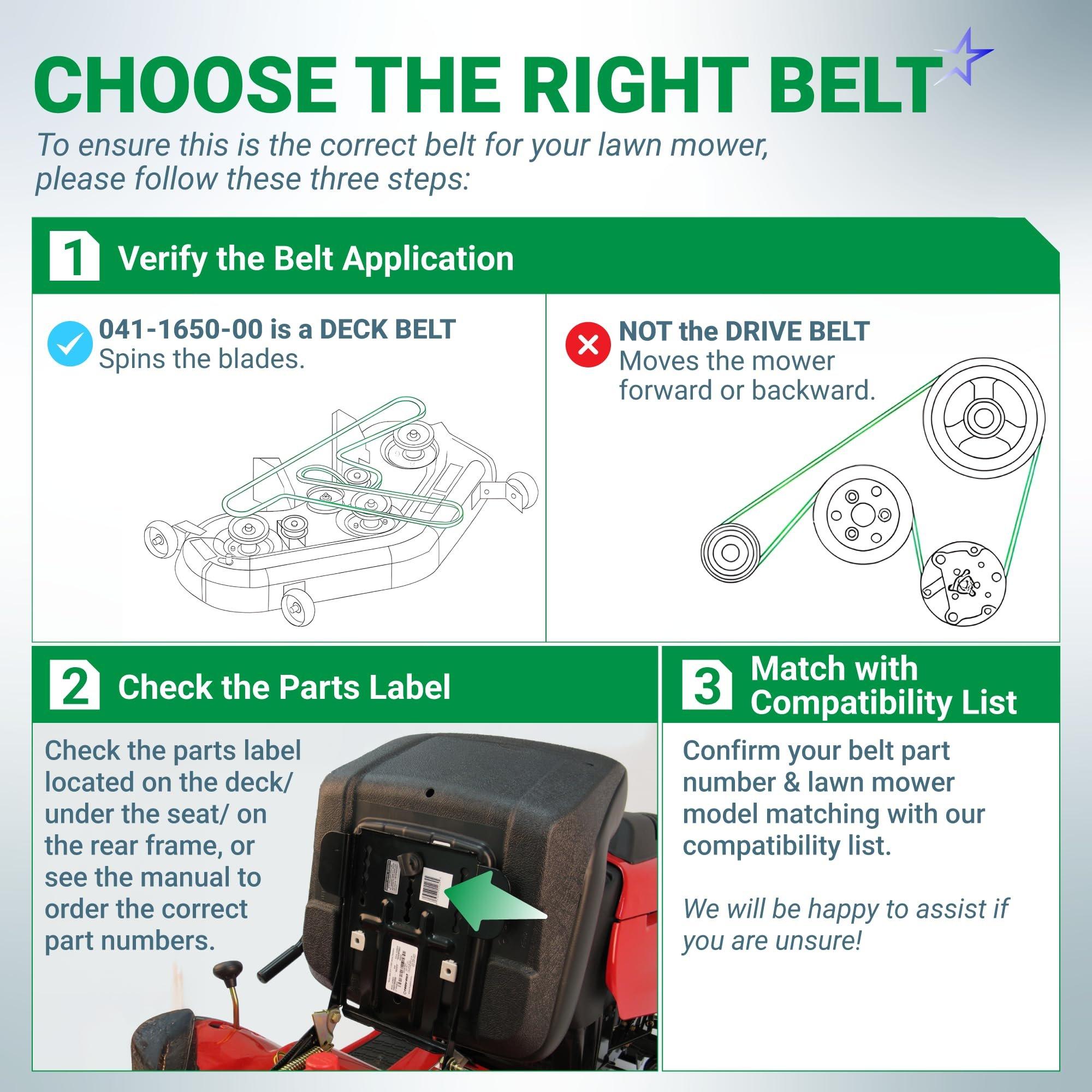 [Lifetime Warranty] 041-1650-00 Deck Belt Replacement - for Bad Boy 60-inch Deck ZT Pup Lightning ZT Elite AOS Diesel CZT Elite Maverick 54-inch Outlaw Mower | 168" image 3