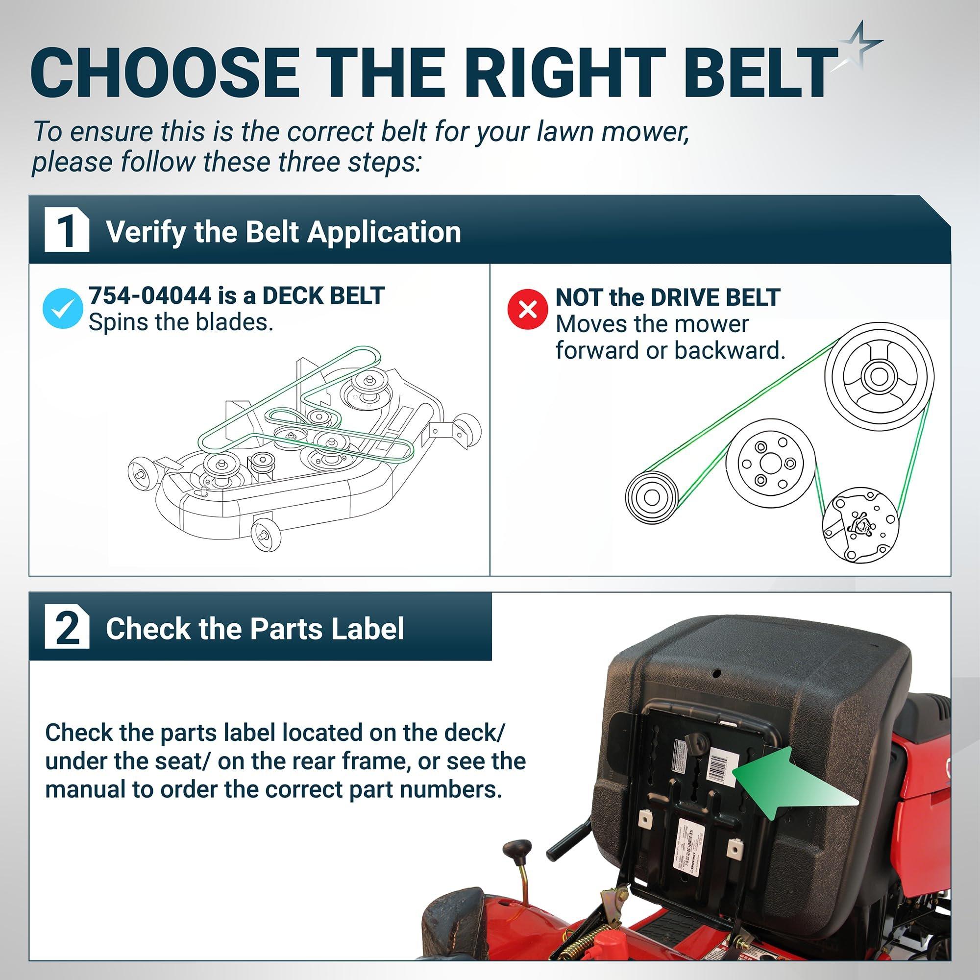 [Lifetime Warranty] [Upgraded Grip120] 754-04044 Deck Belt MTD 954-04044A Replacement - for Cub Cadet RZT 50 Z Force S 48 Troy Bilt Mustang XP 50 Craftsman ZTL7000 754-04044A 954-04044 | 1/2" x 134" image 6