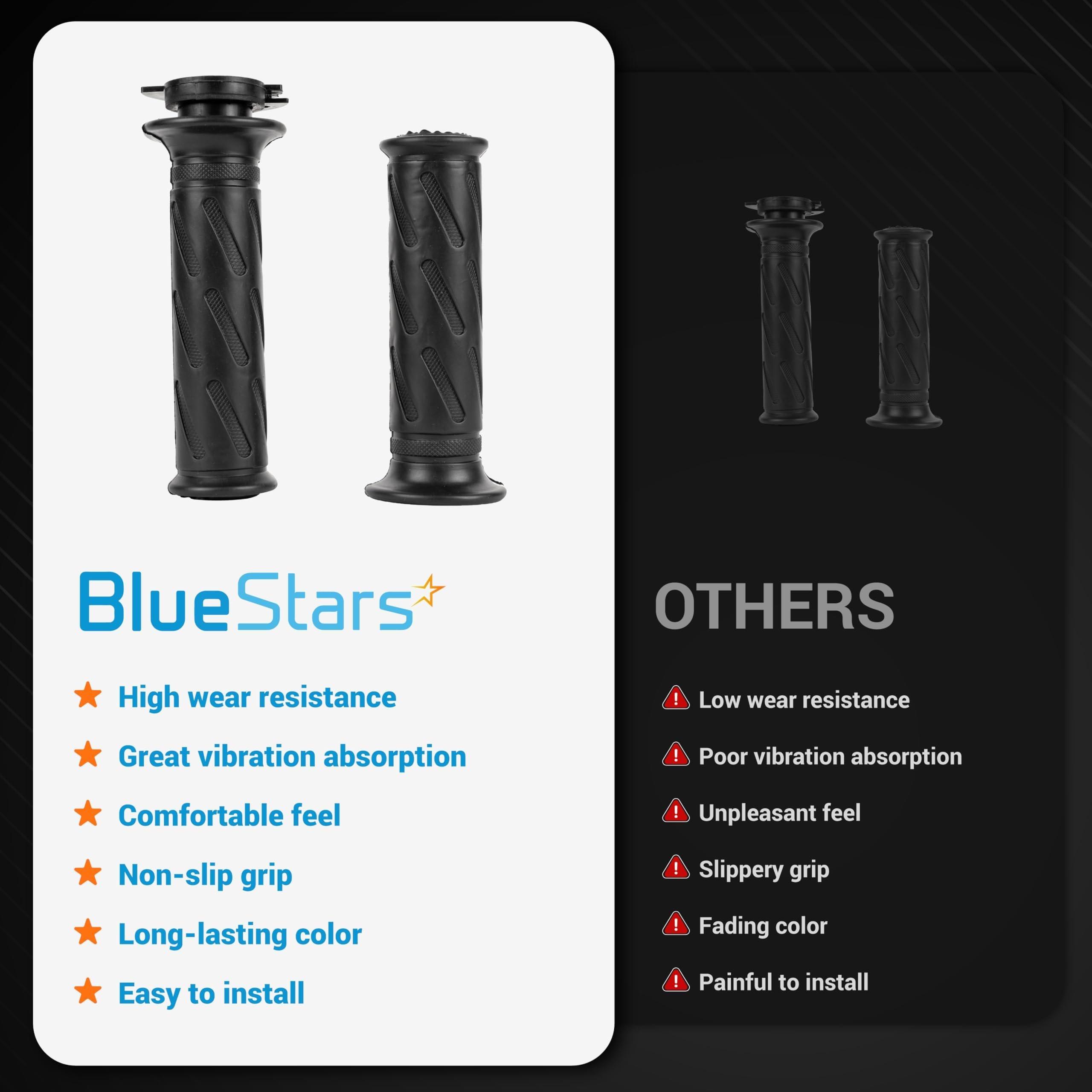 [Lifetime Warranty] 57110-29G02-291 & 57211-22D02-291 Motorcycle Hand Grips - Compatible with Suzuki GSX-R600 GSX-R750 GSX-R1000 AN400 SV650 DL650 TU250X - Nonslip Comfortable Durable Rubber image 1