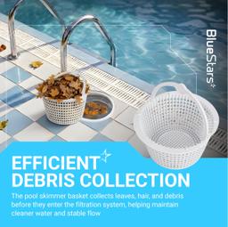 [Lifetime Warranty] SPX1091C Skimmer Basket with Handle for Hayward Automatic Skimmers SP1091WM SP1091LX, Dyna-Skim Pool Filter Strainer Basket Replacement, fits Pentair HydroSkim 513330 - Pack of 2 thumbnail 2