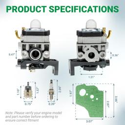 [Lifetime Warranty] GX35 Carburetor Replacement for Honda GX35 GX35NT GX25 GX25N GX25NT Engine HHT35S HHT25S UMK435 String Trimmer Brushcutter - Replaces 16100-ZOZ-034 16100-202-815 Walbro WYB-16C thumbnail 3