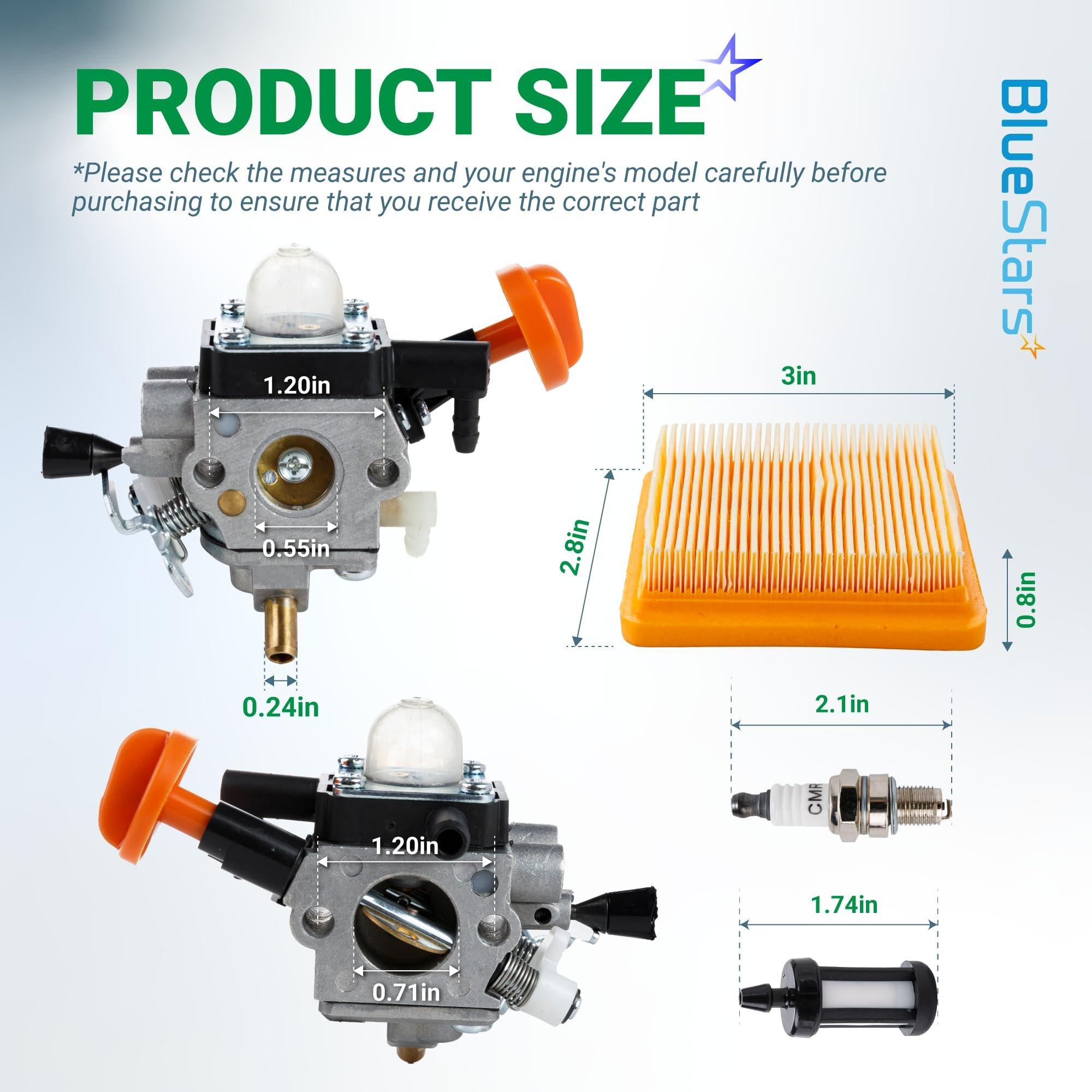 [Lifetime Warranty] FS 91 R Trimmer Carburetor Kit - Compatible with STIHL FS91R FS91 FC91 FS111 FC111 KM91R KM111R HT102 FC96 Trimmer Brushcutter 4180-120-0615 Carb image 3