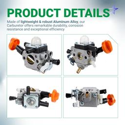 [Lifetime Warranty] FS 91 R Trimmer Carburetor Kit - Compatible with STIHL FS91R FS91 FC91 FS111 FC111 KM91R KM111R HT102 FC96 Trimmer Brushcutter 4180-120-0615 Carb thumbnail 6
