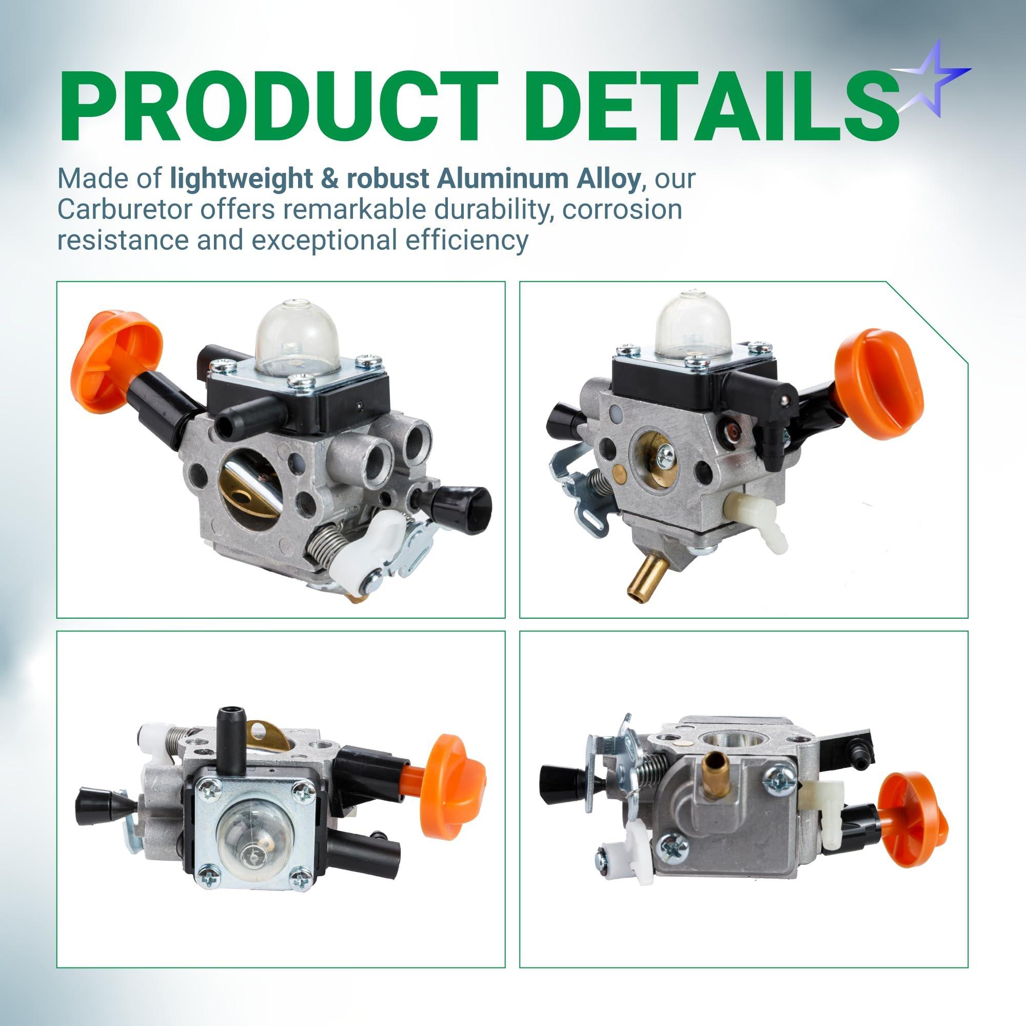 [Lifetime Warranty] FS 91 R Trimmer Carburetor Kit - Compatible with STIHL FS91R FS91 FC91 FS111 FC111 KM91R KM111R HT102 FC96 Trimmer Brushcutter 4180-120-0615 Carb image 6