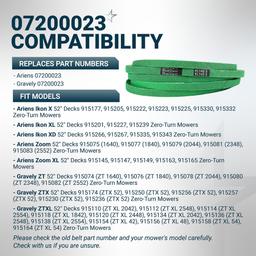[Lifetime Warranty] [Upgraded Grip120] 07200023 Deck Belt - for 52 Inch Deck Ariens Ikon X, Ikon XD, Zoom, Zoom XL, Gravely ZT X & ZTXL 52" Deck Belt - Replaces Exmark/Toro 130-0843 | 1/2" x 145.5" thumbnail 5