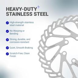 [Lifetime Warranty] 140mm Disc Brake Rotor Stainless Steel Bike Disc Brake Rotor with 6 Bolts - Fit for Road Bike Mountain Bike MTB BMX thumbnail 3