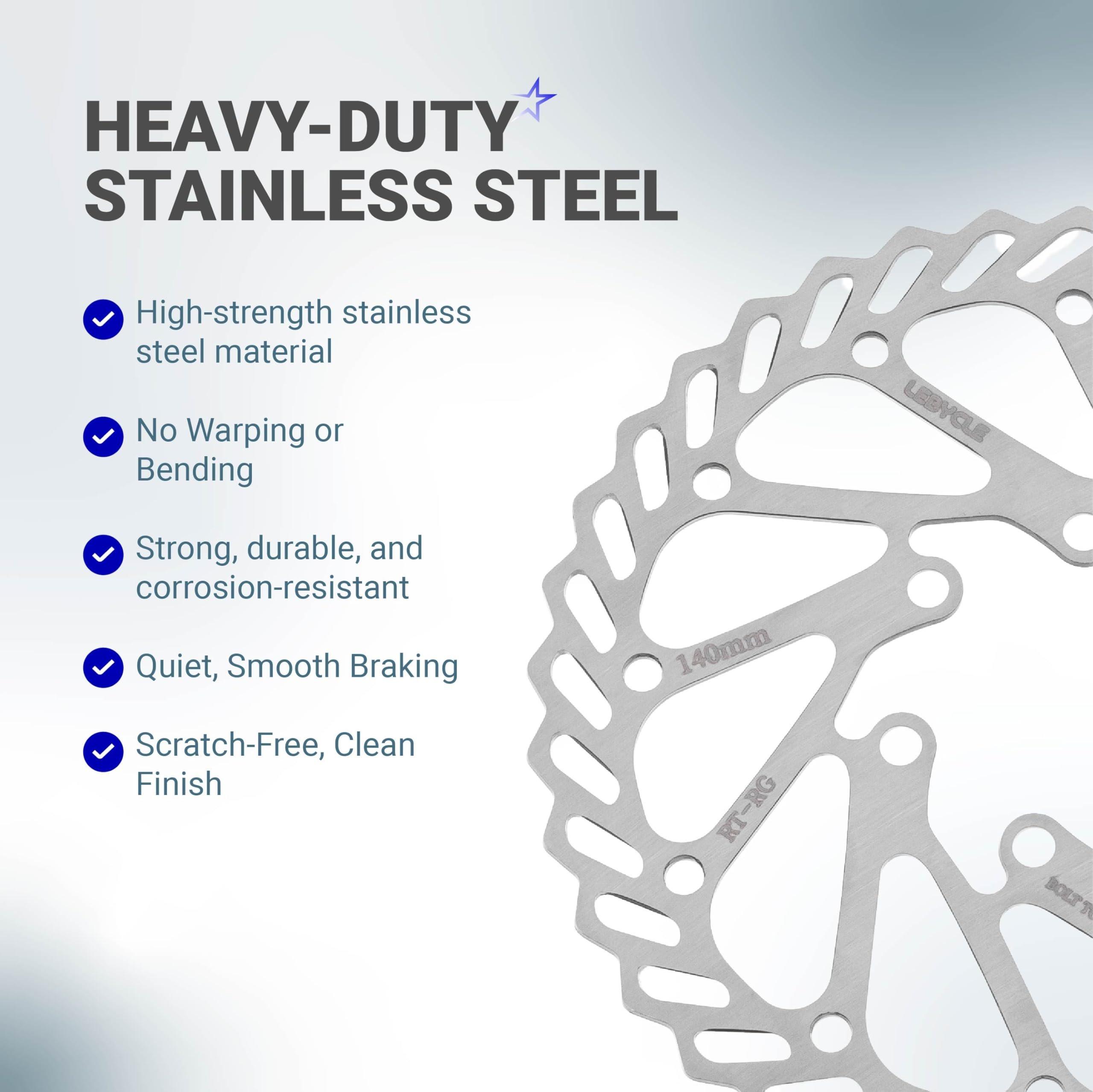 [Lifetime Warranty] 140mm Disc Brake Rotor Stainless Steel Bike Disc Brake Rotor with 6 Bolts - Fit for Road Bike Mountain Bike MTB BMX image 3