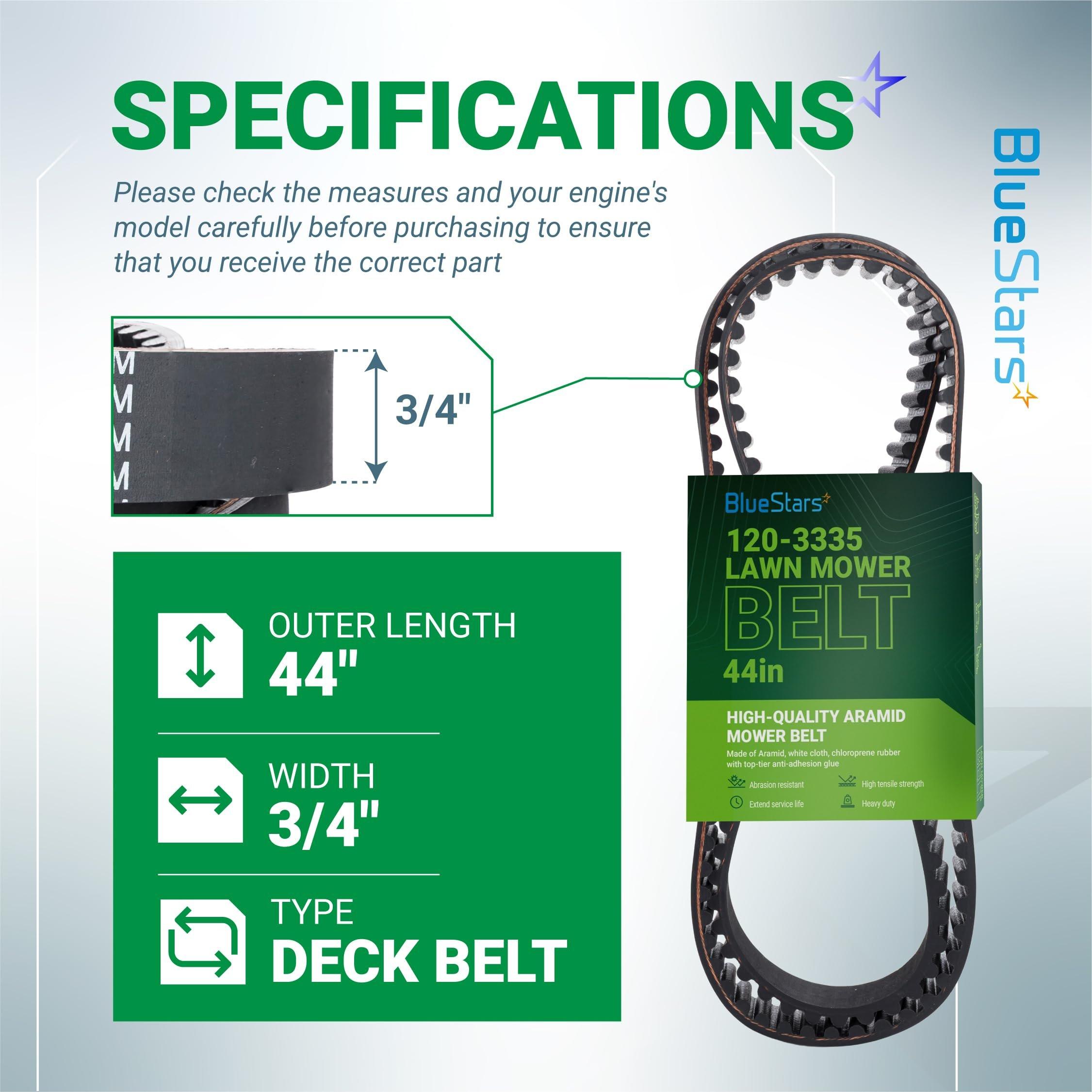 [Lifetime Warranty] 120-3335 Timing Belt - for 30-inch Deck Toro TimeMaster 21199HD 20199 20200 20975 20977 Exmark ECKA30 ECS180CKA30000 - Replaces 1203335 265-610 | 44" x 3/4" image 1