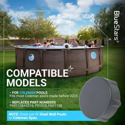 [Lifetime Warranty] P01006 Pool Drain Valve Cap Replacement for Coleman Above Ground Pools - Compatible with P01006 P01010 P6H1158ASS16 - Heavy Duty Leak-Proof Pool Drain Cap with Rubber Seal thumbnail 4