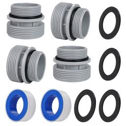 [Lifetime Warranty] 4560 Conversion Adapters Kit - Compatible with Intex Hayward Coleman, Filter Hose Conversion Kit 40mm to 1 1/2 Inch Pool Hose Adapter Fitting, Above Ground Pool Pump Connector - Pack of 4 thumbnail 0