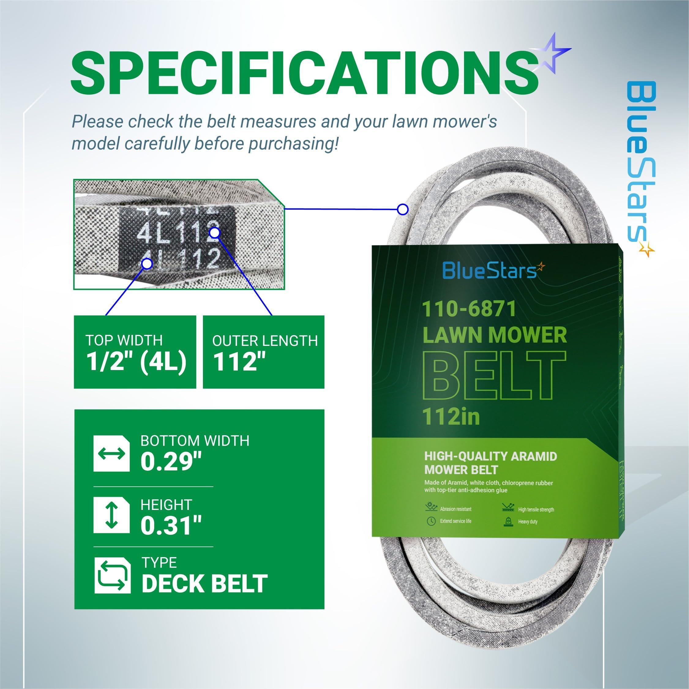 [Lifetime Warranty] 110-6871 Mower Deck Belt - for 42-inch Deck Toro TimeCutter Z4200 74360 74380 Z4220 74363 Z4235 74365 74366 Z4202 Lawn Boy 81270 Z3400HLX 1106871 Zero Turn Mower | 1/2" x 112" image 1