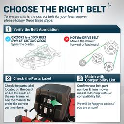 [Lifetime Warranty] [Upgraded Grip120] GX20072 Deck Belt Replacement for 42 Inch Deck John Deere D105 E100 LA105 LA110 LA120 GY20570 Belt | 1/2“ x 104” thumbnail 6